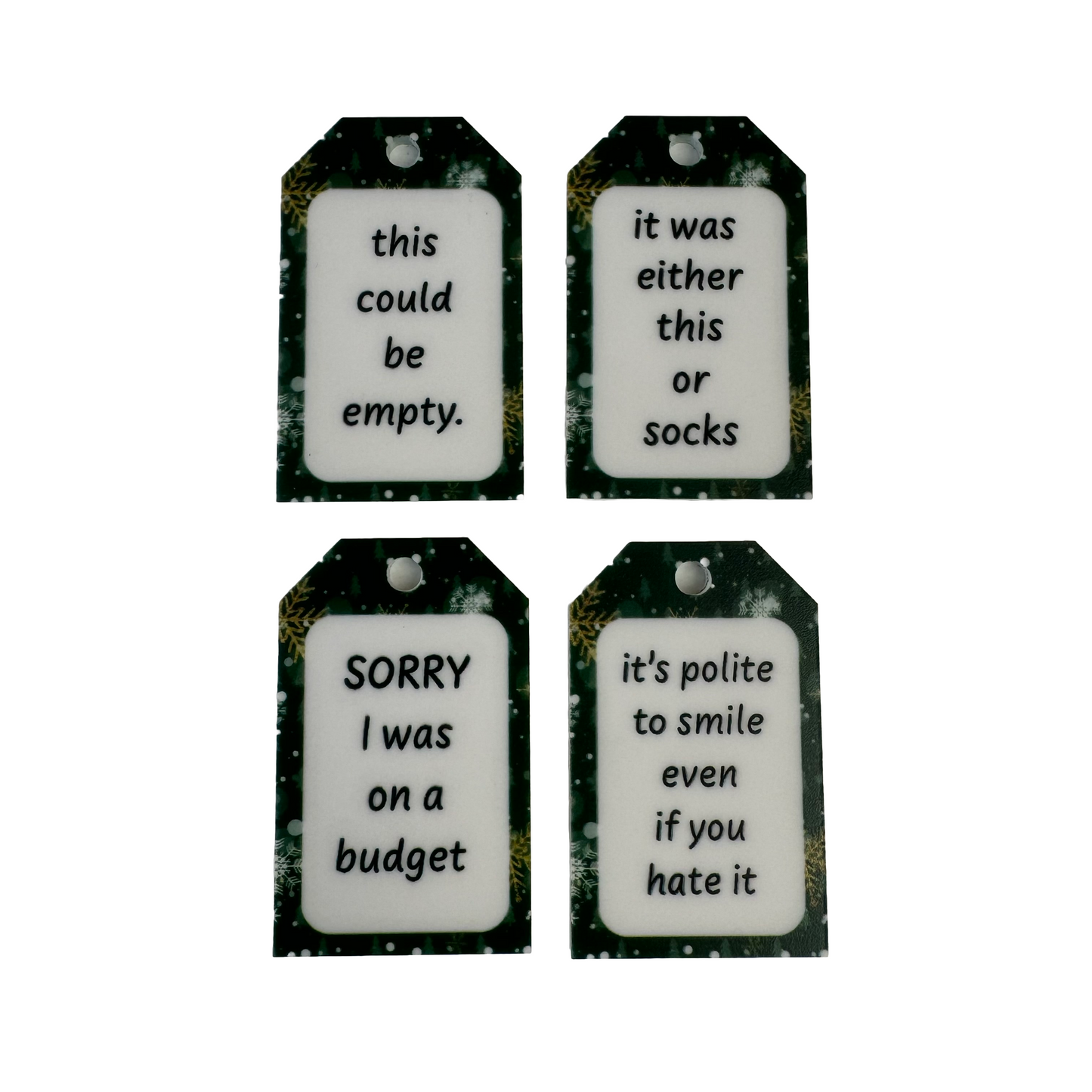 Funny Acrylic Gift Tag Set 3