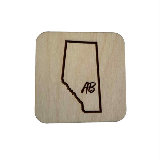 Alberta Province Outline | Wood Coaster