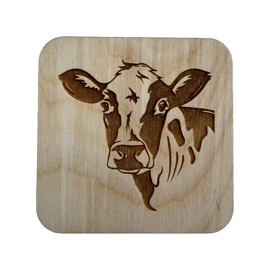 Cow | Wood Coaster