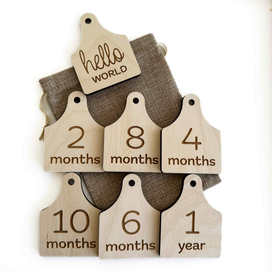 Cow Ear Tag | Monthly Milestone Set