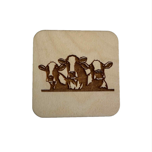 Cows | Wood Coaster