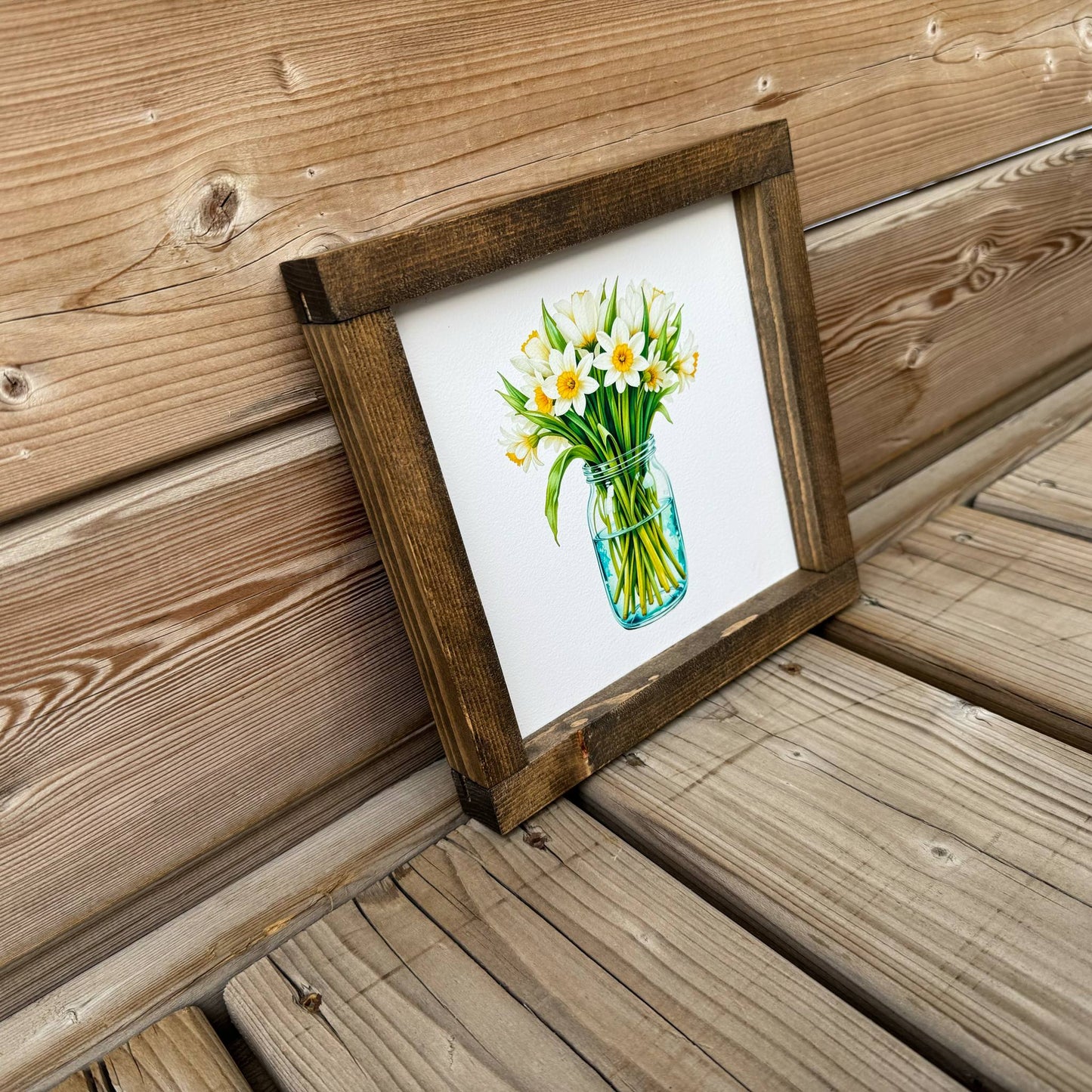 Daisies In Jar | Wood Sign