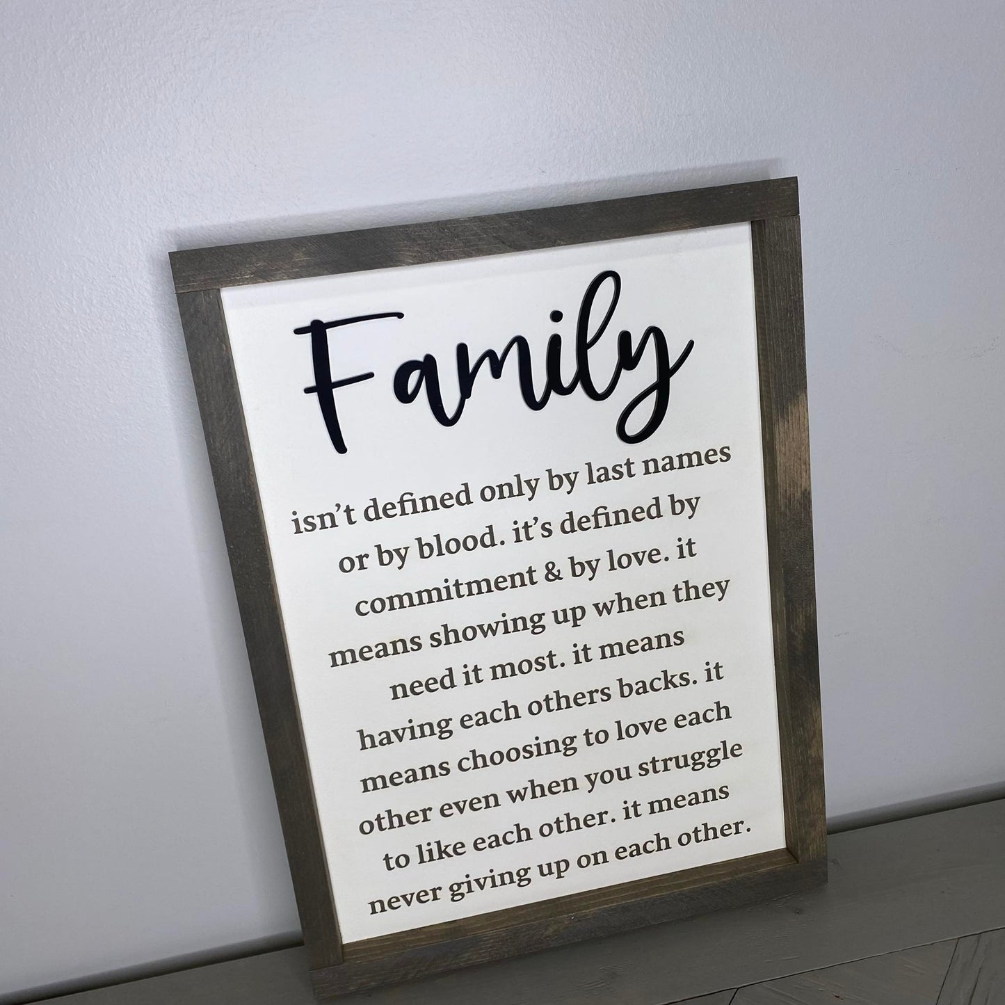 Family Isn't Defined Only By Last Names | Wood Sign