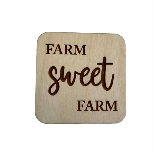 Farm Sweet Farm | Wood Coaster