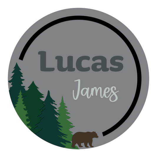 Forest | Custom Nursery Name Round Wood Sign