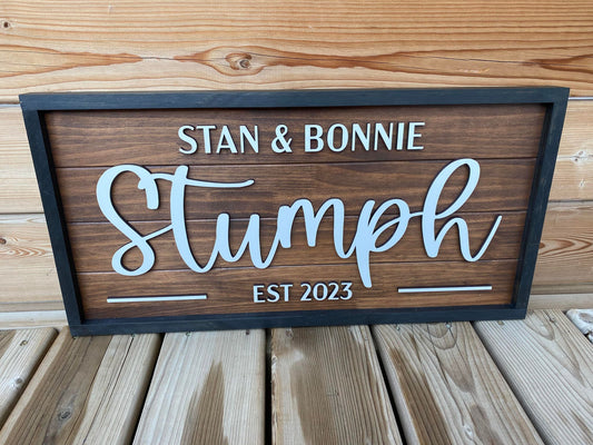 First and Last Name | Custom Framed Name Wood Sign