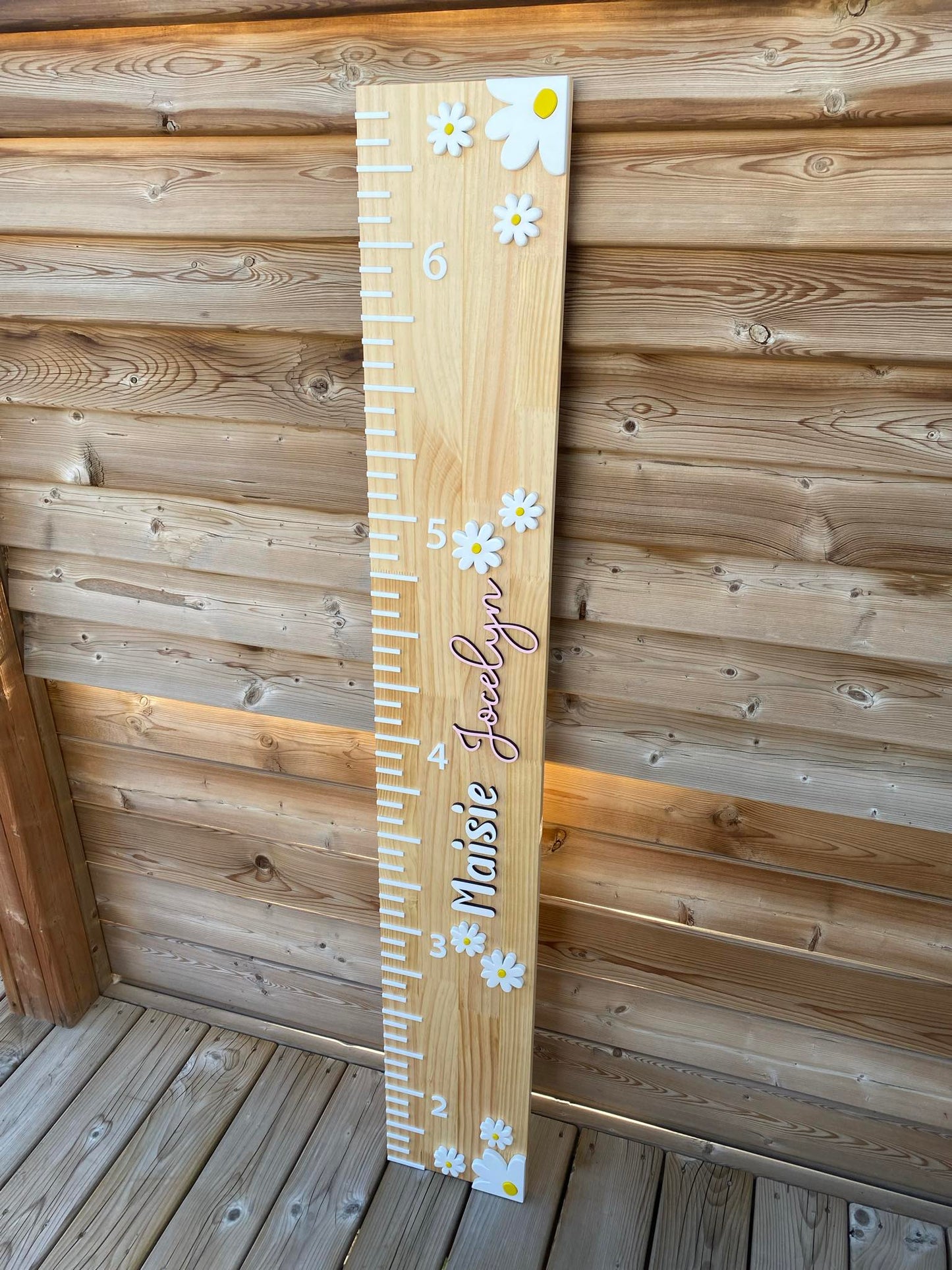 Daisies | Custom Growth Chart Wood Sign