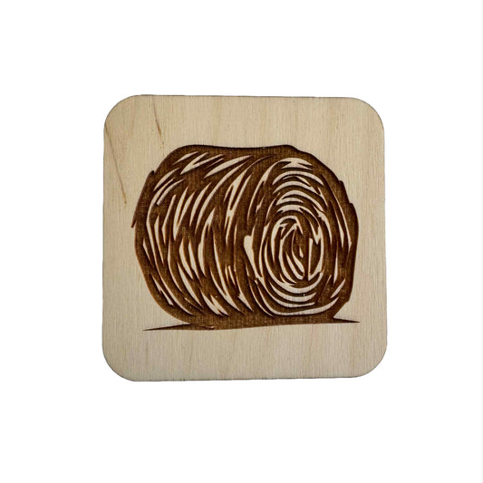 Hay Bale | Wood Coaster