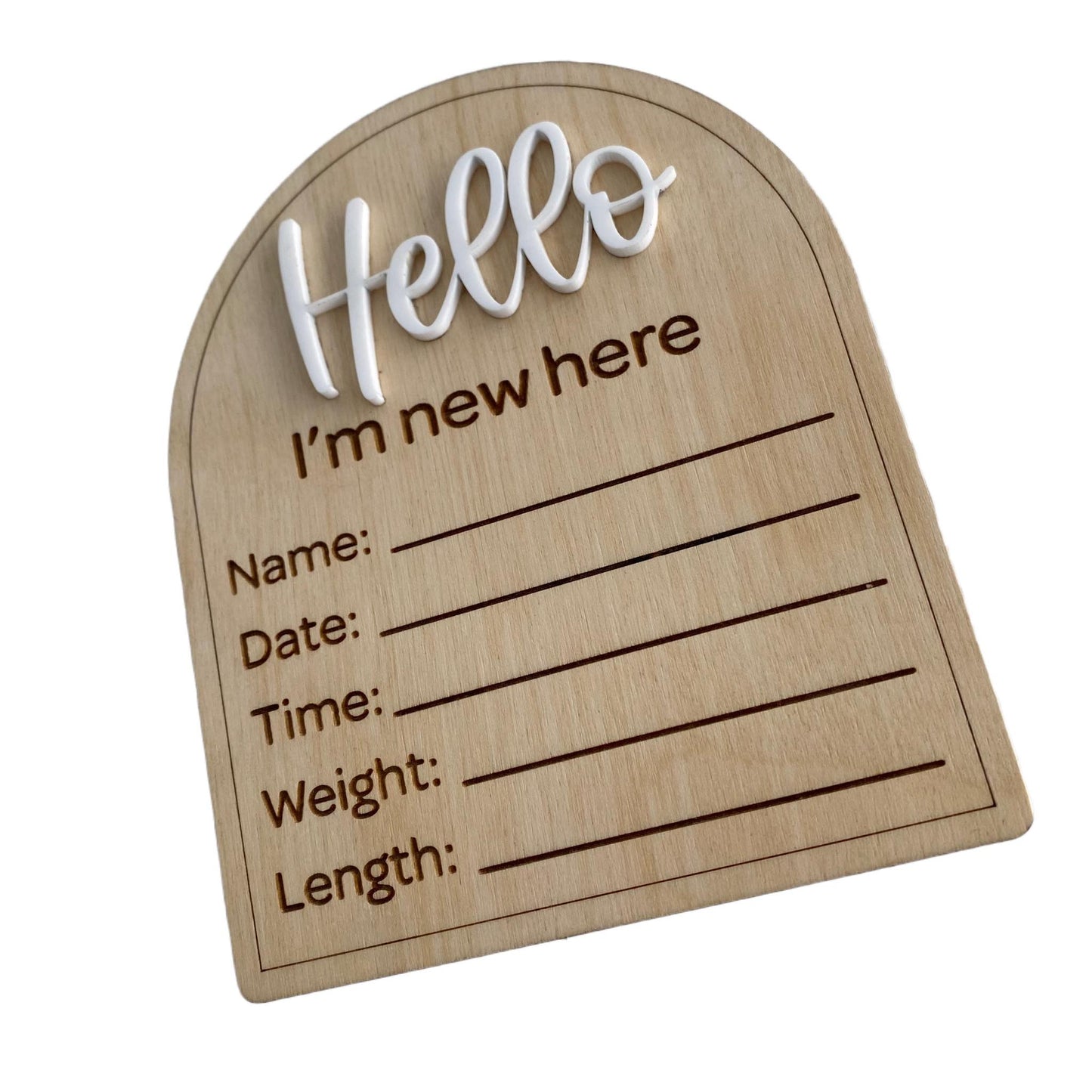 Hello World Arch | Birth Announcement Sign 3D