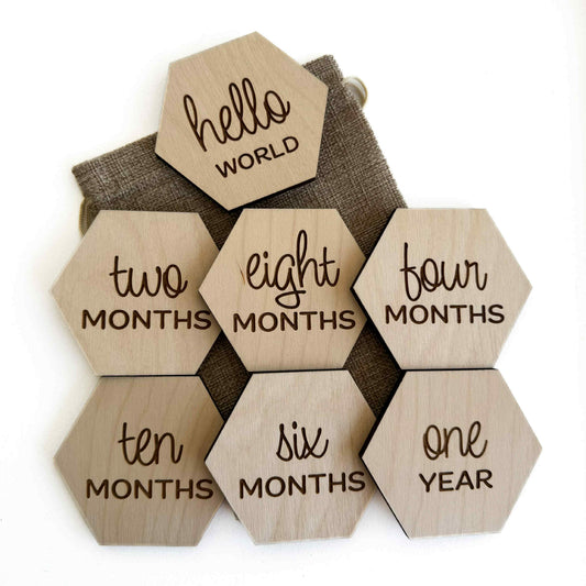 Hexagon Elegant | Monthly Milestone Set