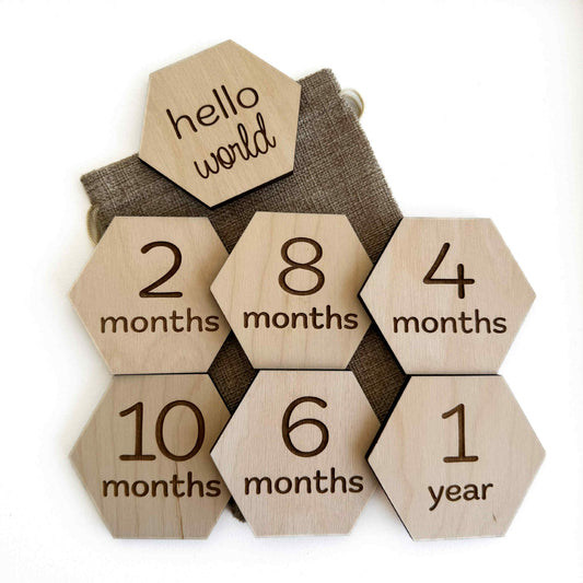 Hexagon Minimalist | Monthly Milestone Set