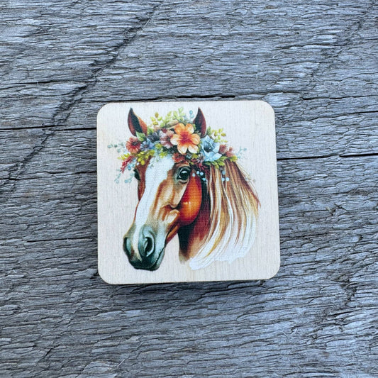 Horse With Flowers | Magnet