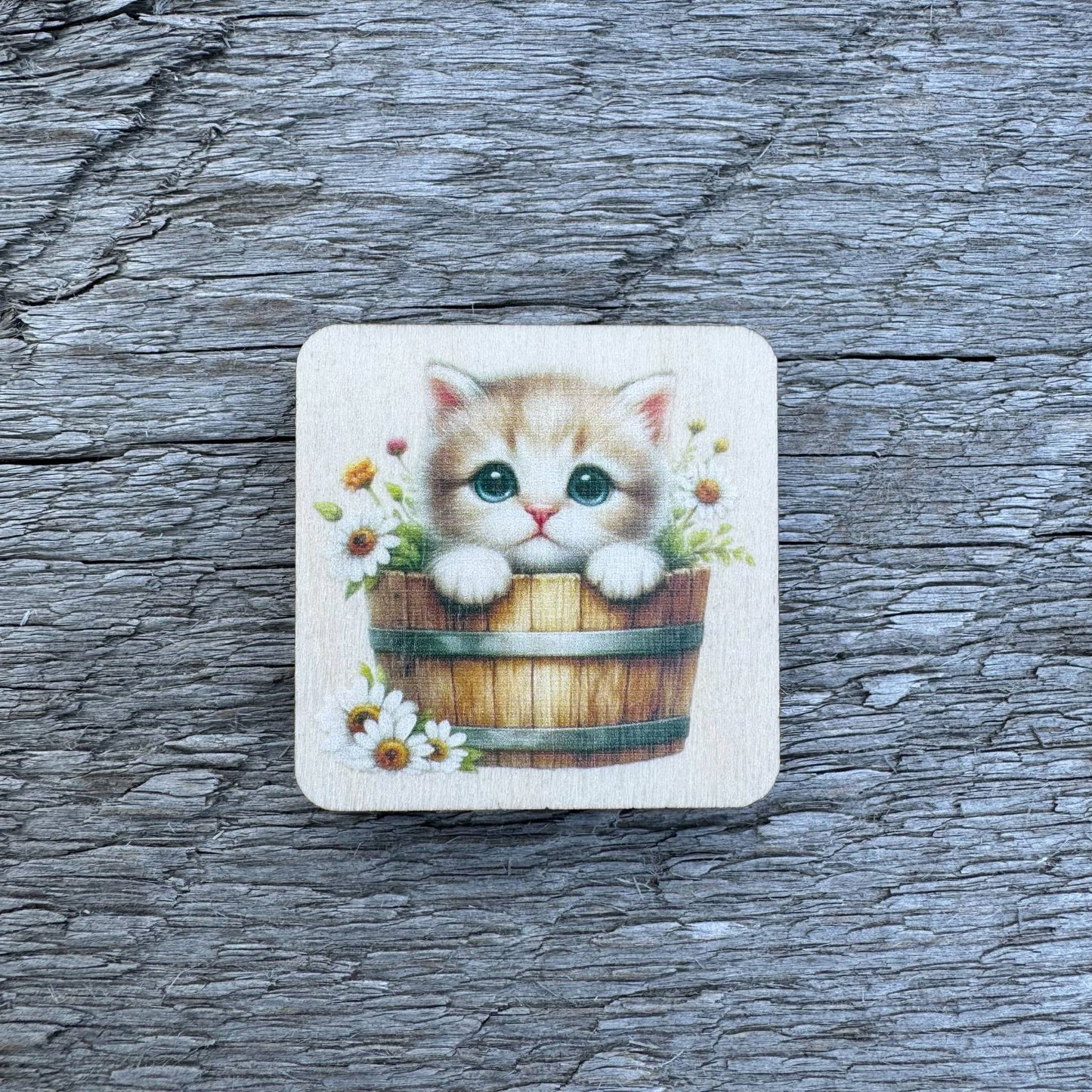 Kitten In Barrel | Magnet