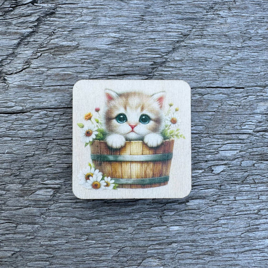 Kitten In Barrel | Magnet