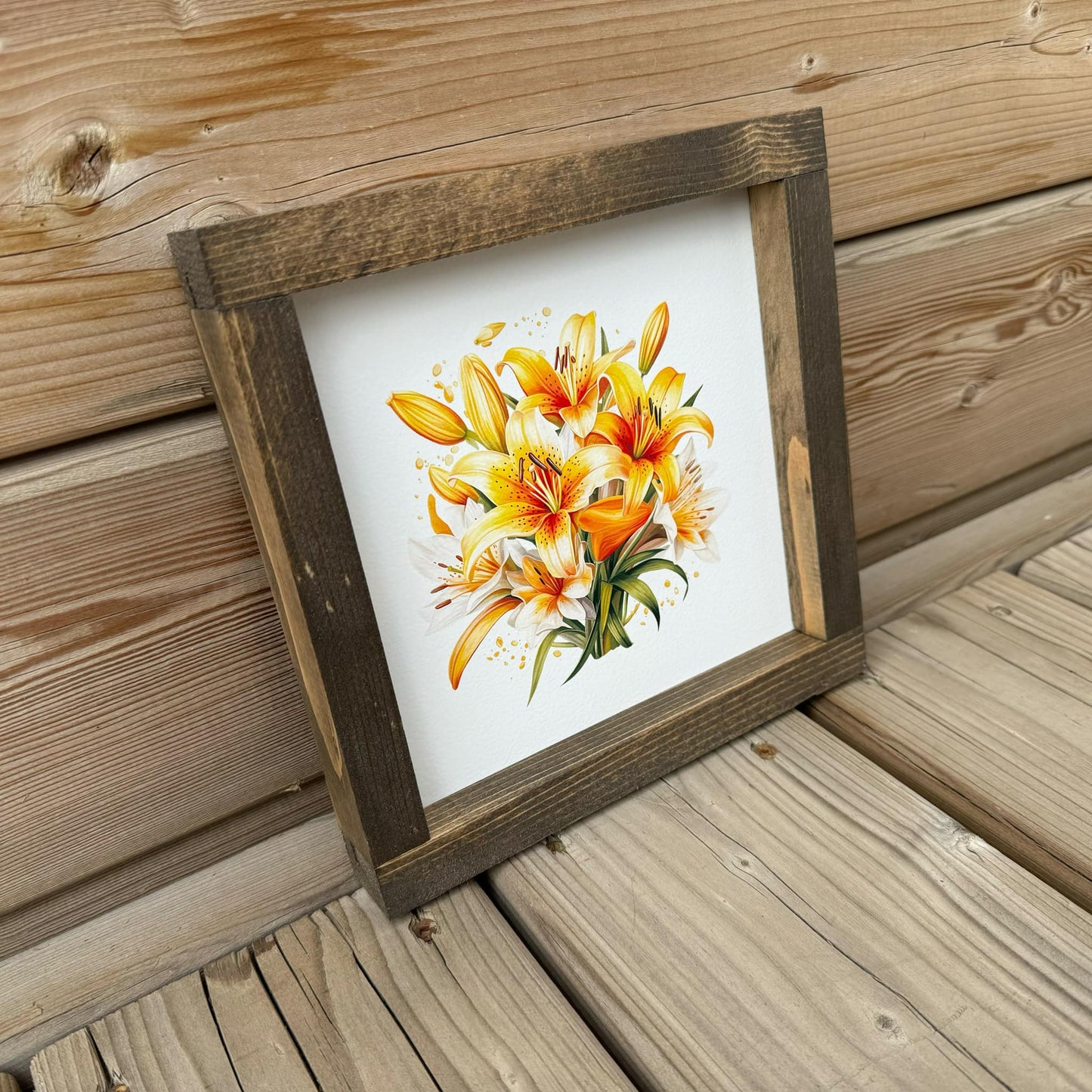 Lily Bouquet | Wood Sign