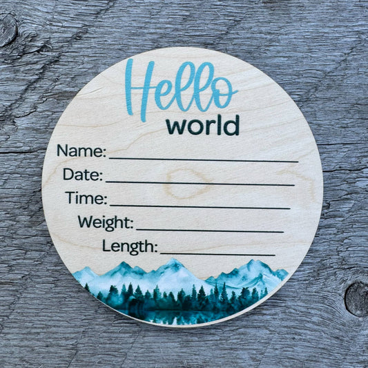 Mountains | Birth Announcement Sign