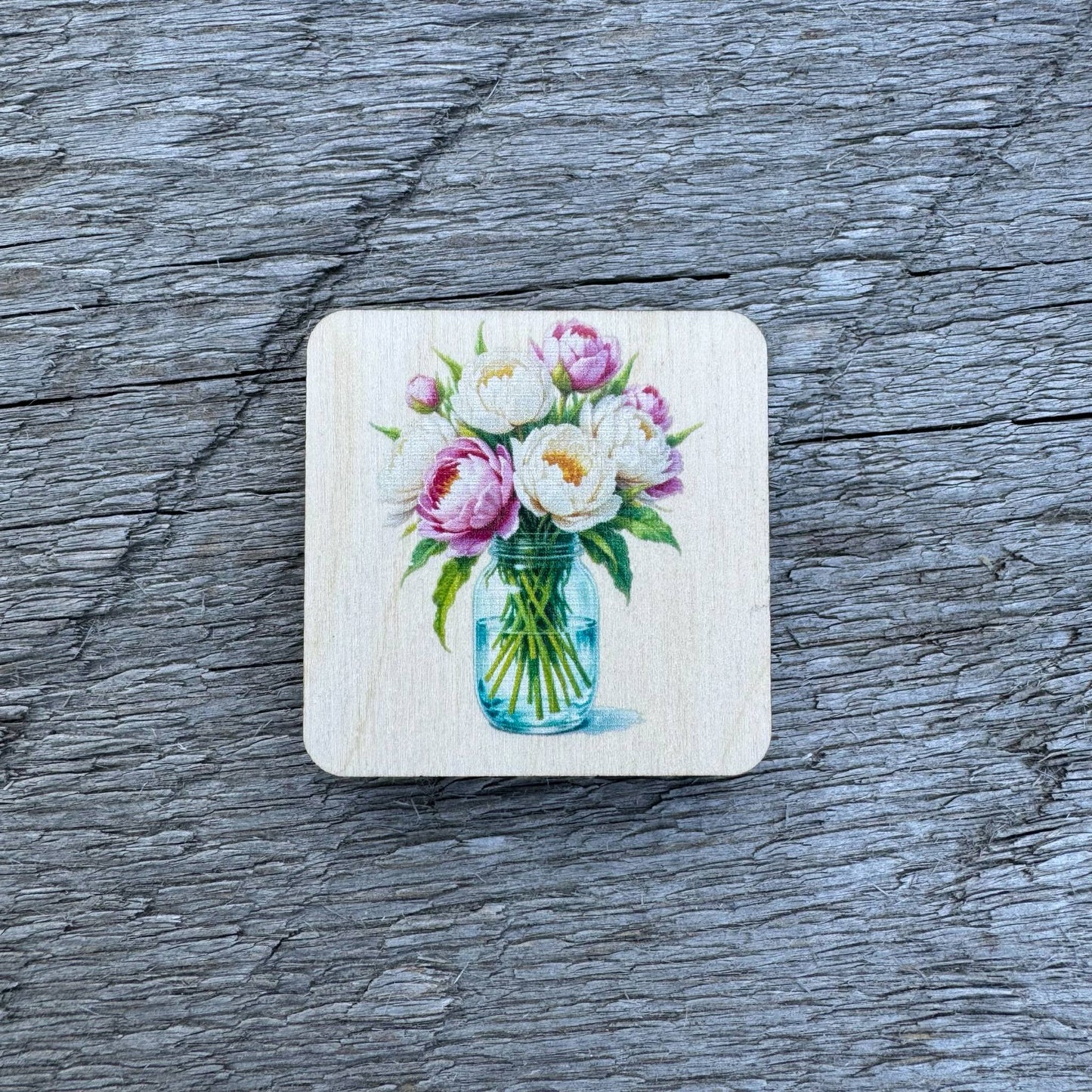 Peonies In Jar | Magnet