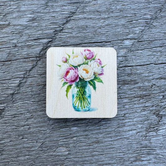 Peonies In Jar | Magnet