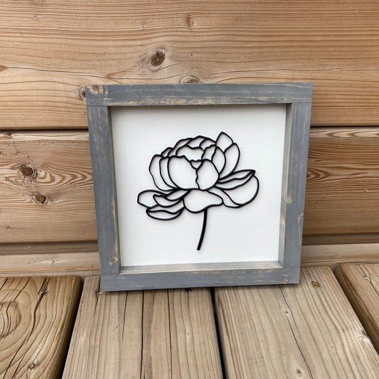 Peony | Wood Sign