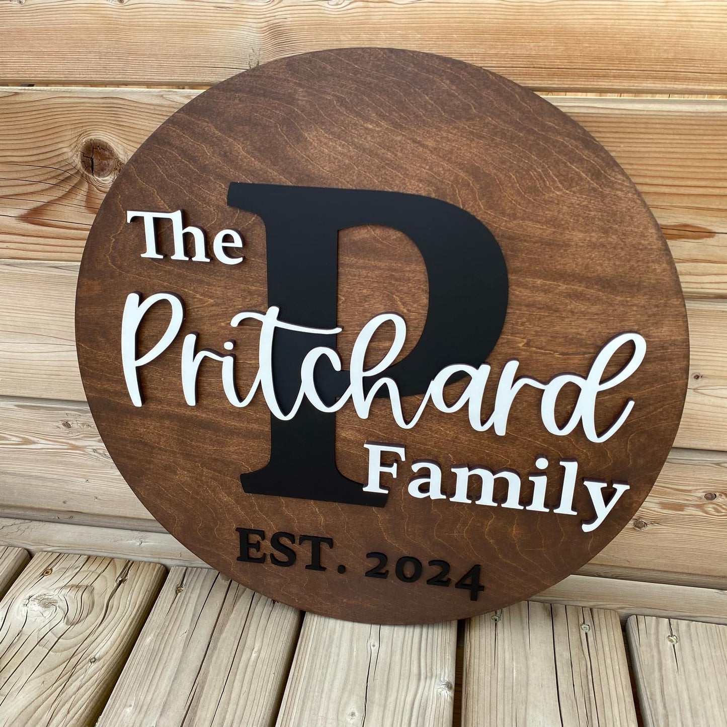 Family Name | Custom Name Round Wood Sign