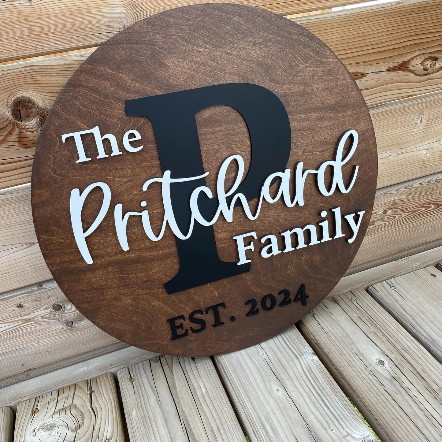 Family Name | Custom Name Round Wood Sign
