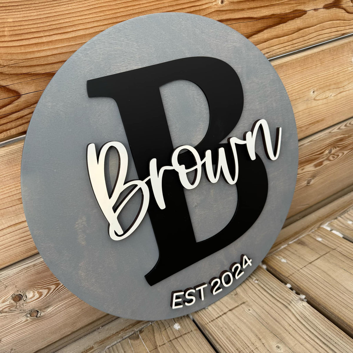 Family Name | Custom Name Round Wood Sign