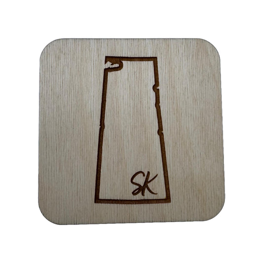 Sask Province Outline | Wood Coaster