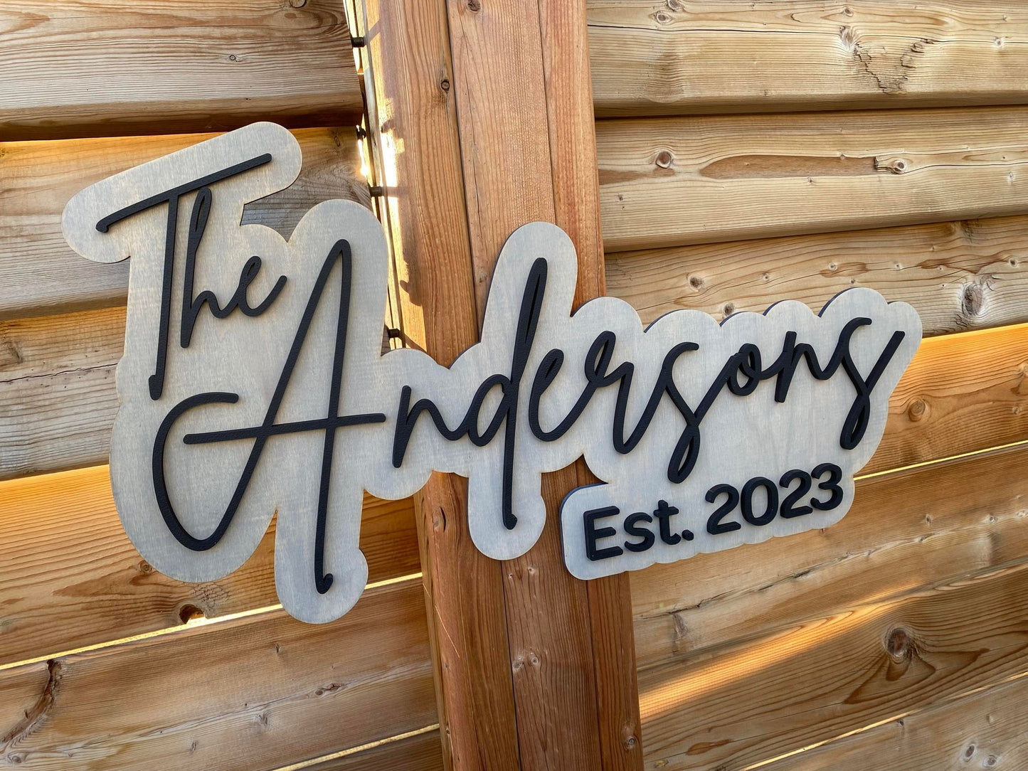Last Name Offset | Custom Name Wood Sign