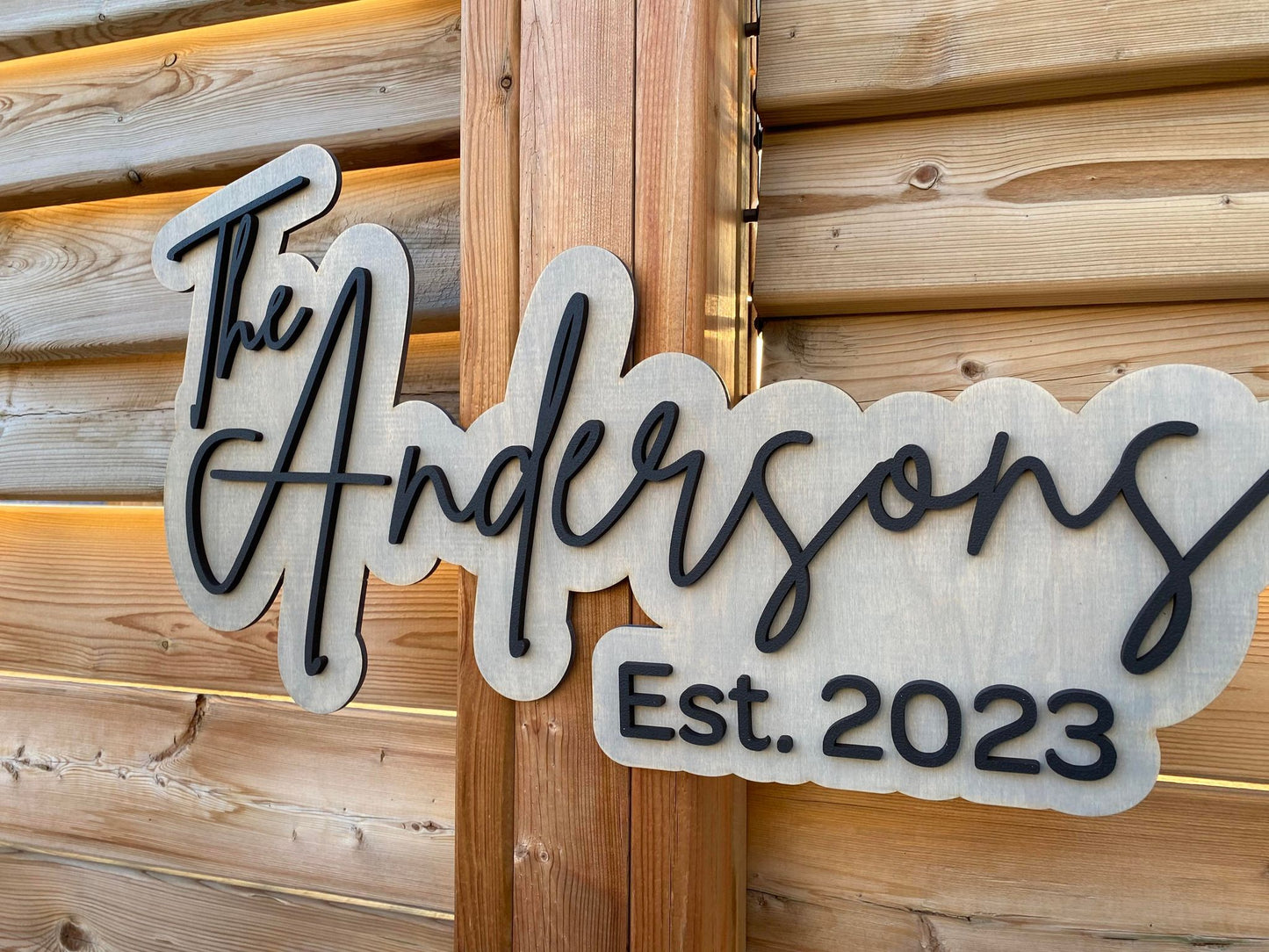 Last Name Offset | Custom Name Wood Sign