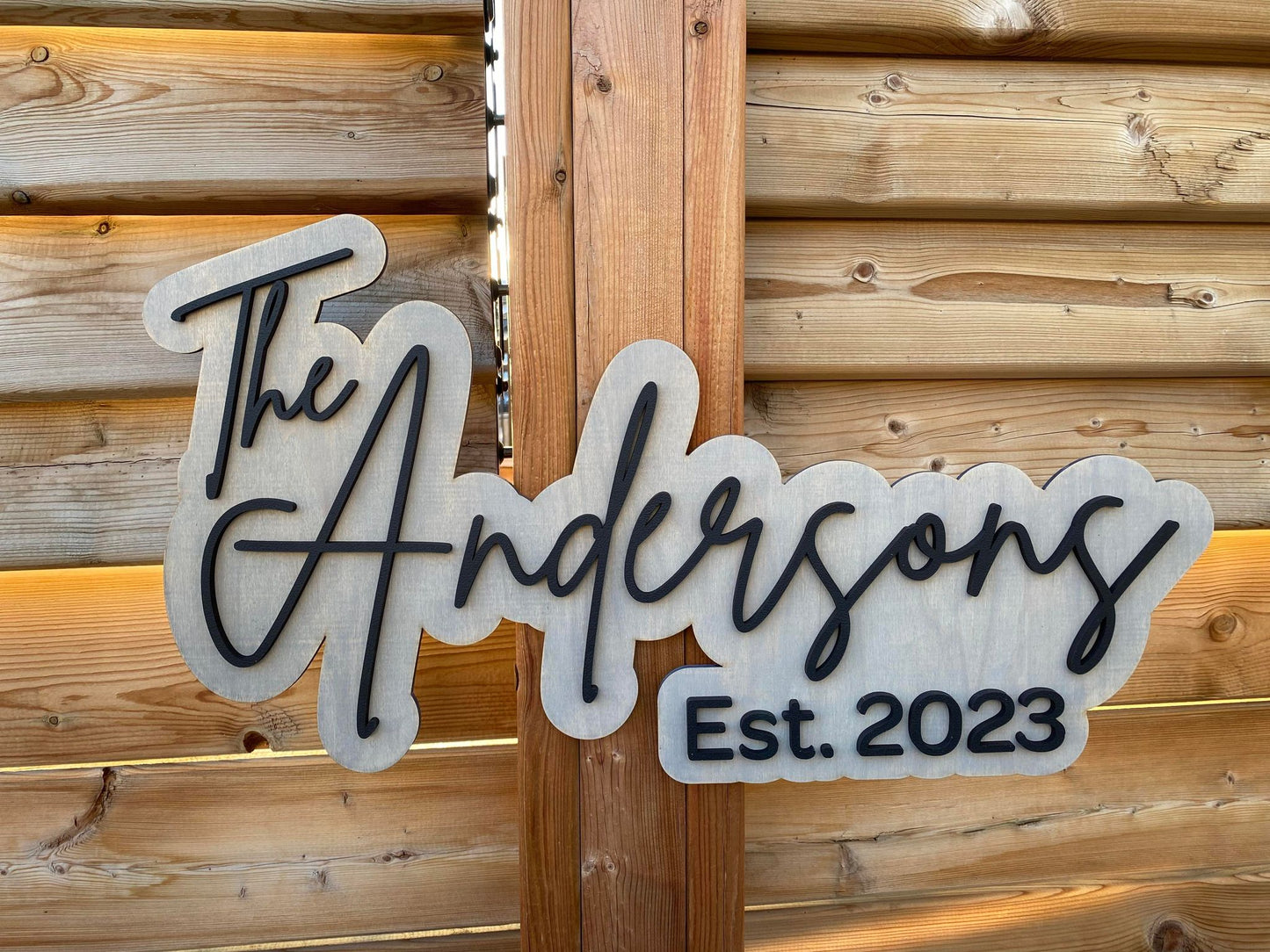 Last Name Offset | Custom Name Wood Sign