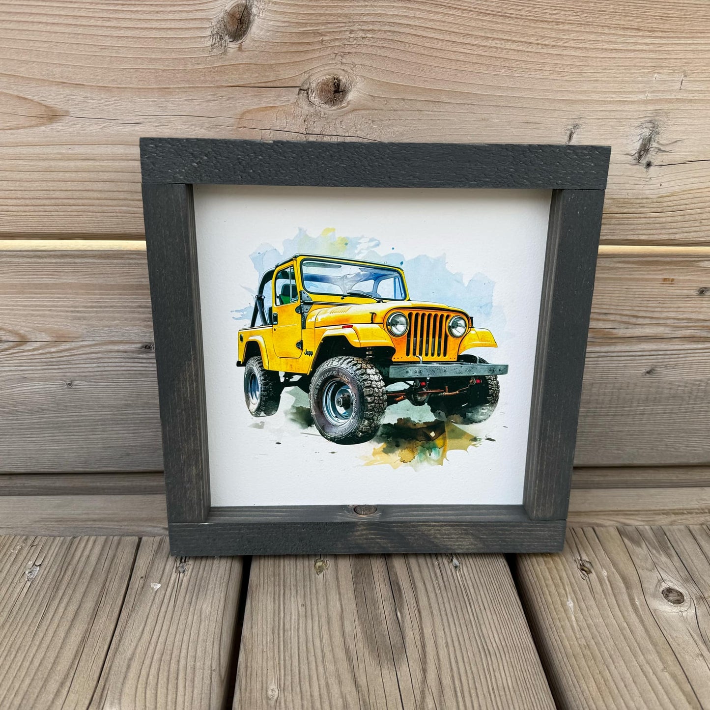 Yellow Jeep | Wood Sign