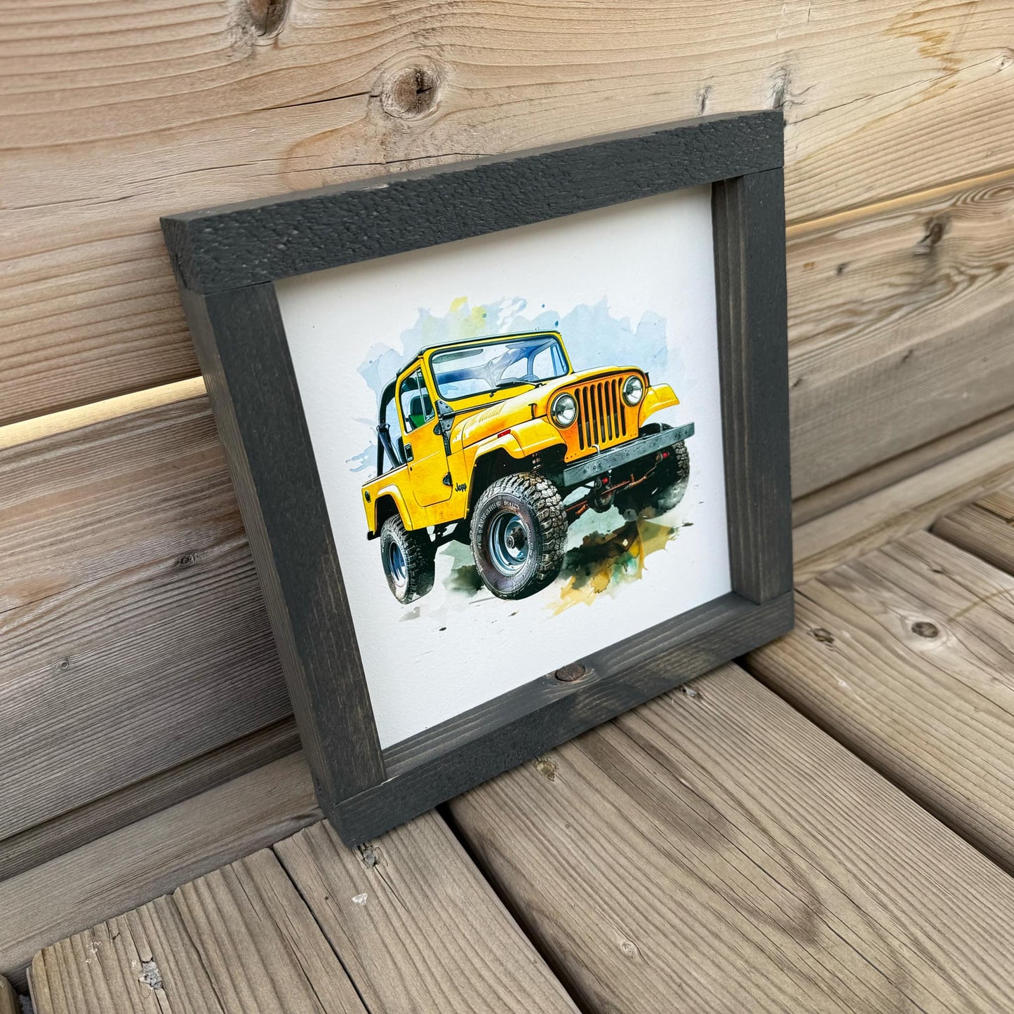 Yellow Jeep | Wood Sign