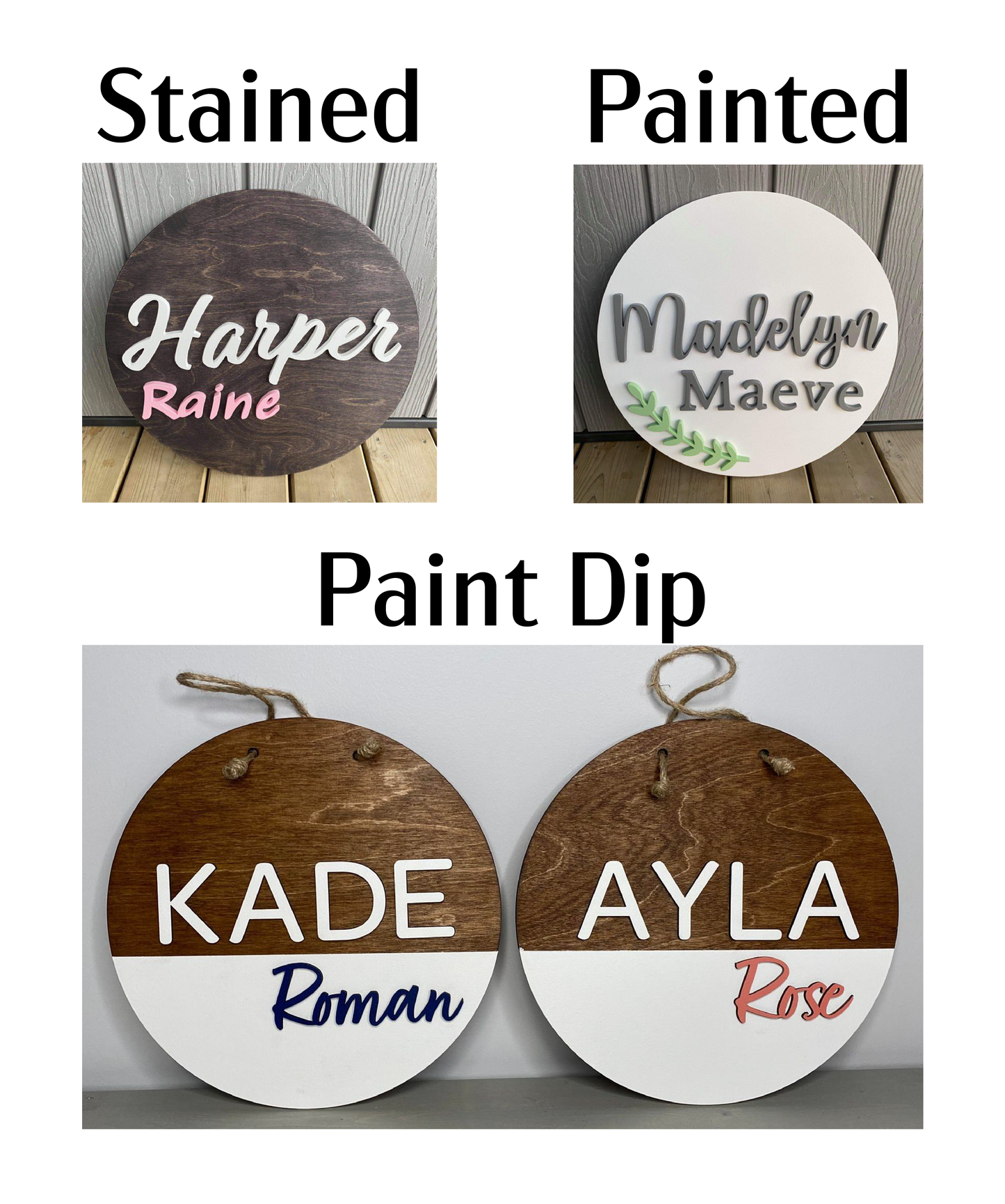 Door Hanger | Custom Name Round Wood Sign