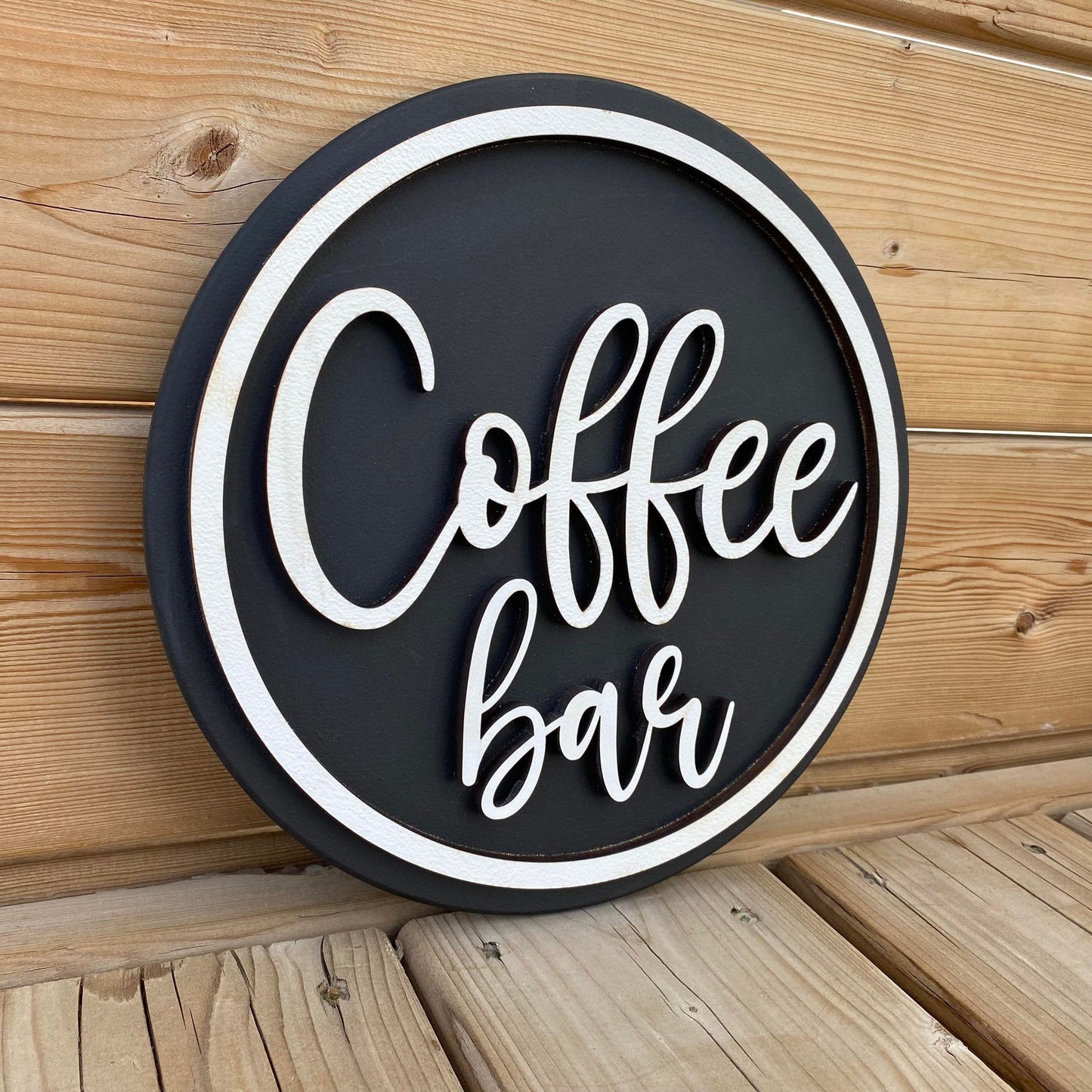 Coffee Bar | Round Wood Sign
