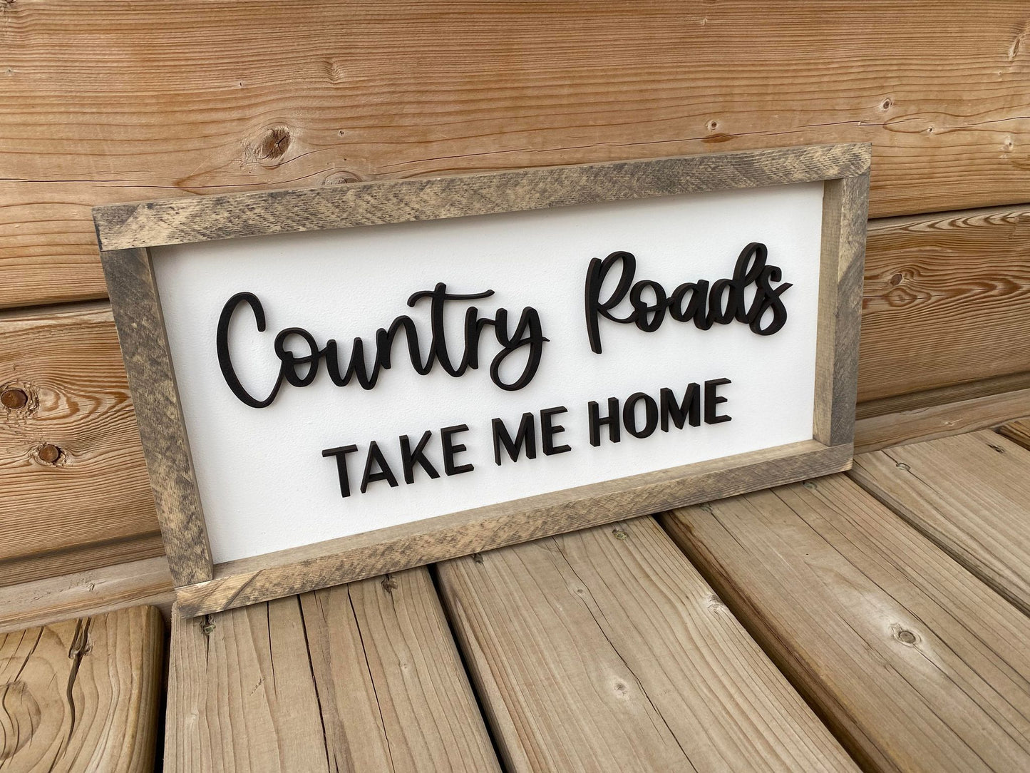 Country Roads | Wood Sign