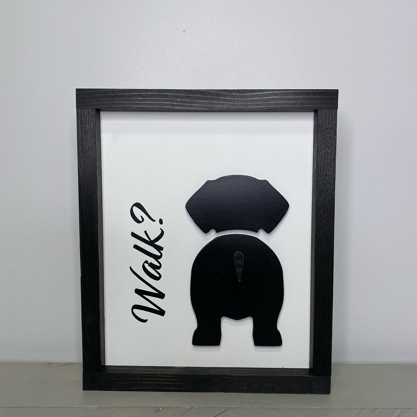 Dog Walk Sign with Leash Holder | Wood Sign