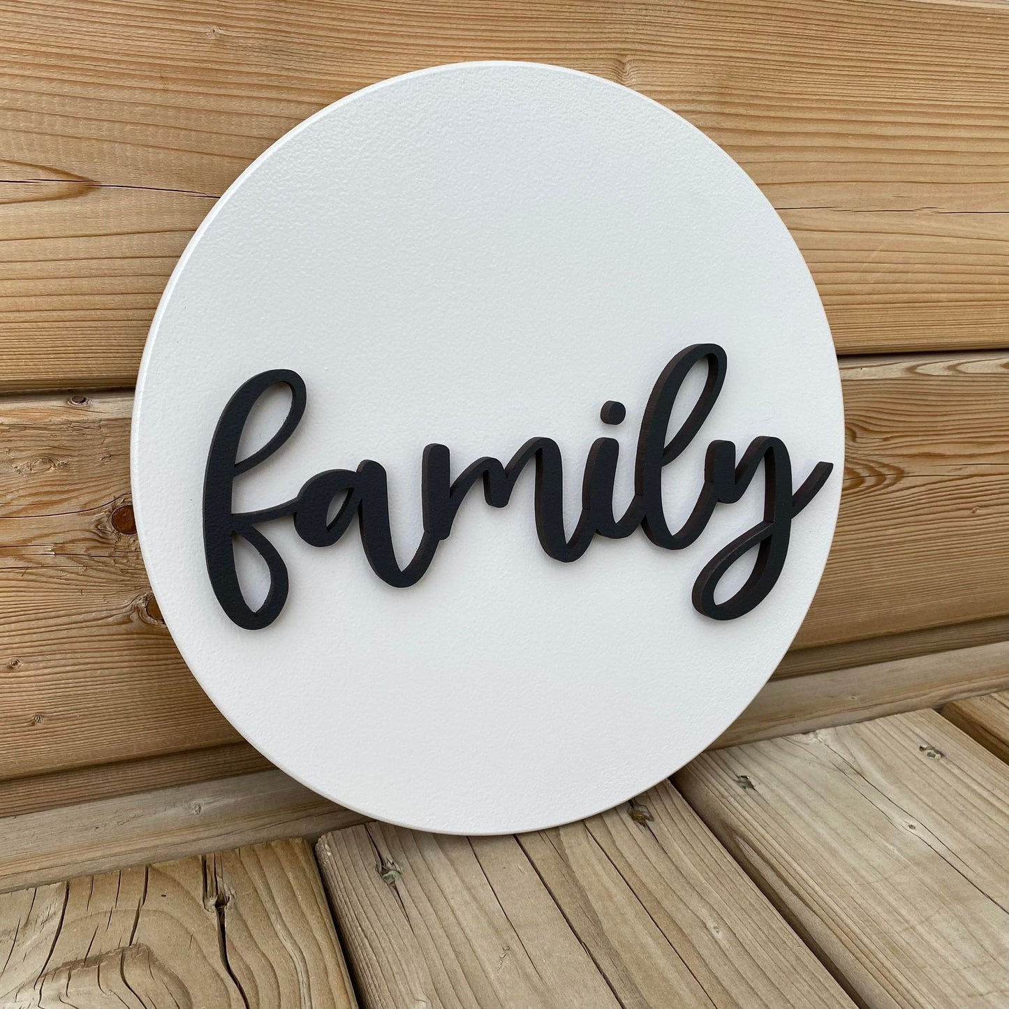 Family | Round Wood Sign