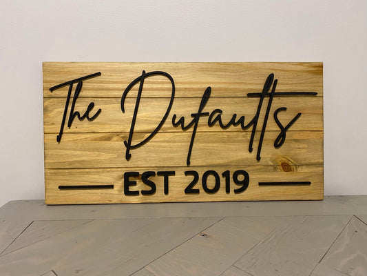 Last Name | Custom Frameless Name Wood Sign