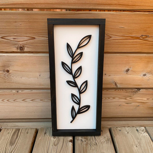 Silhouette Leaves | Wood Sign