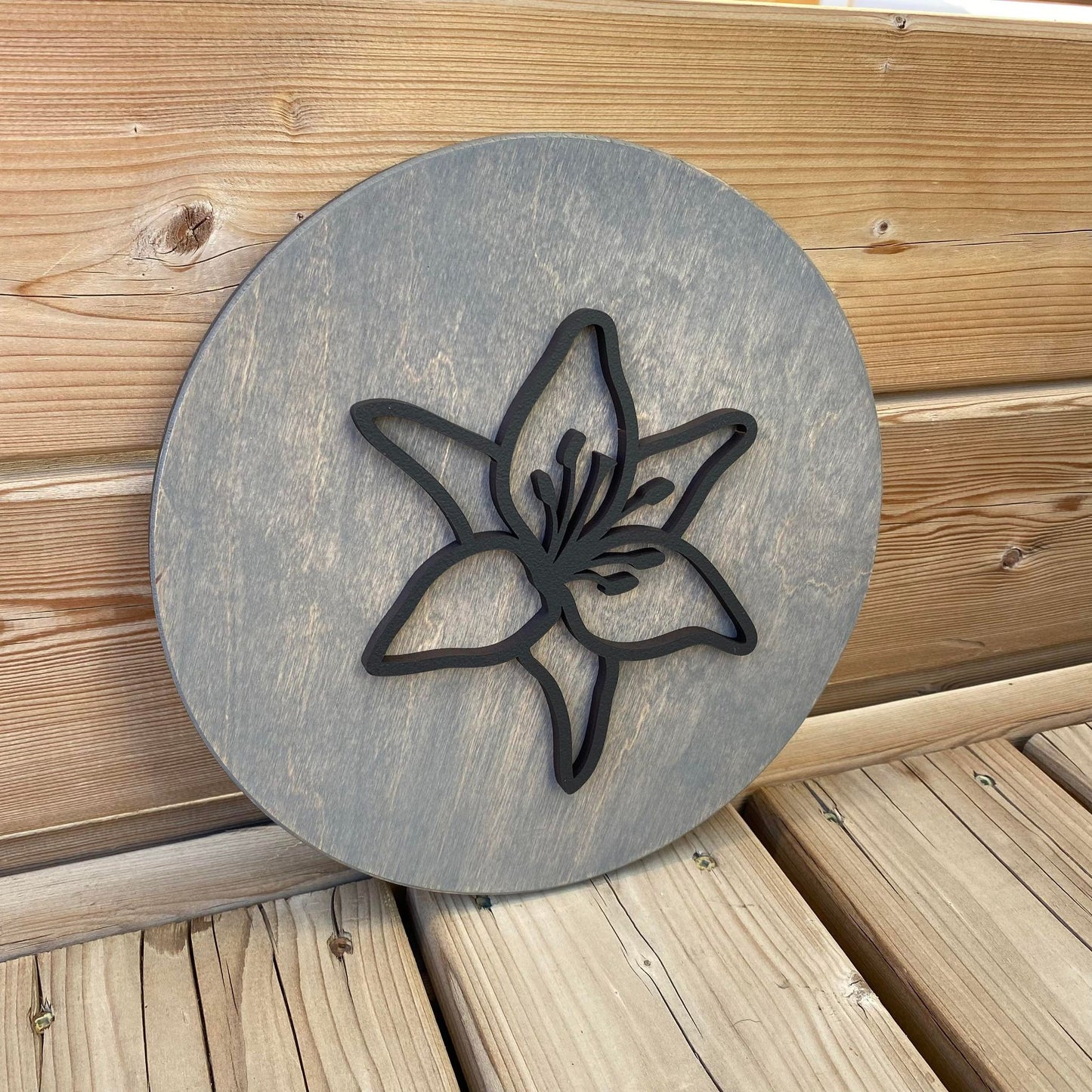 Lily | Round Wood Sign