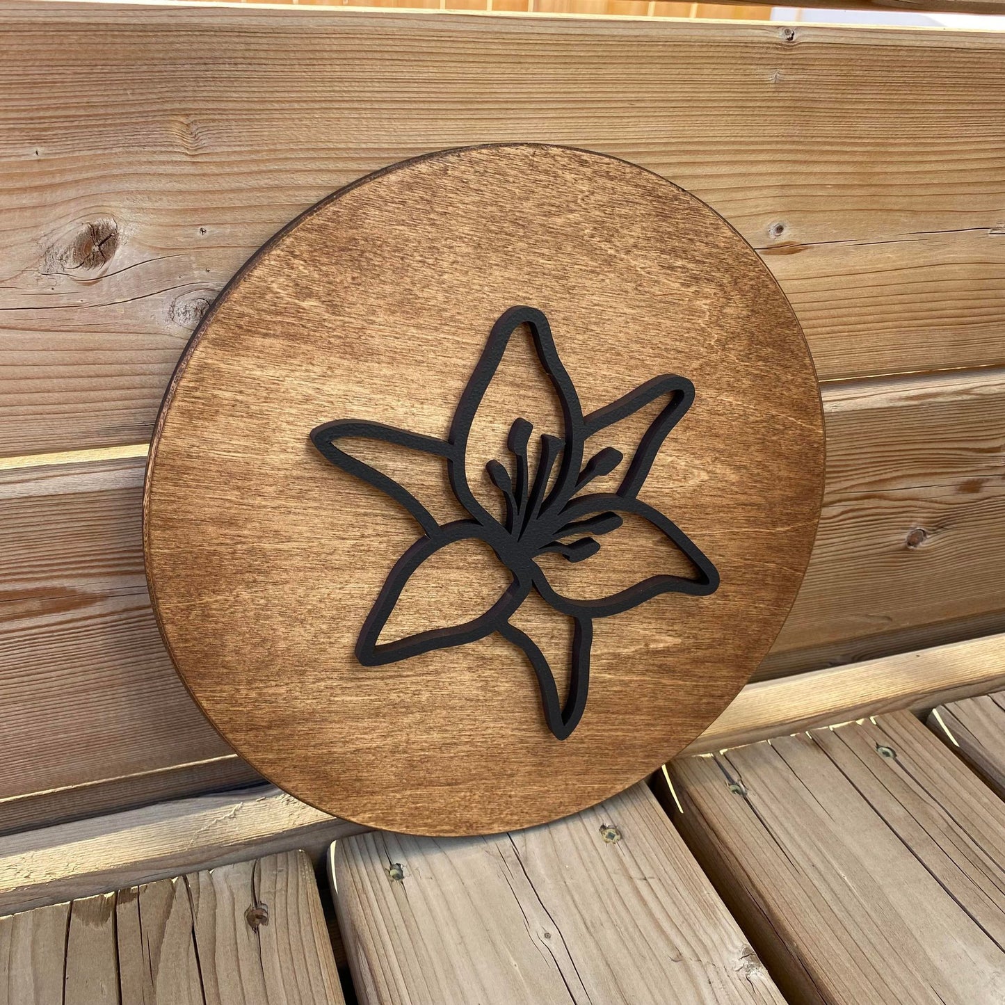 Lily | Round Wood Sign