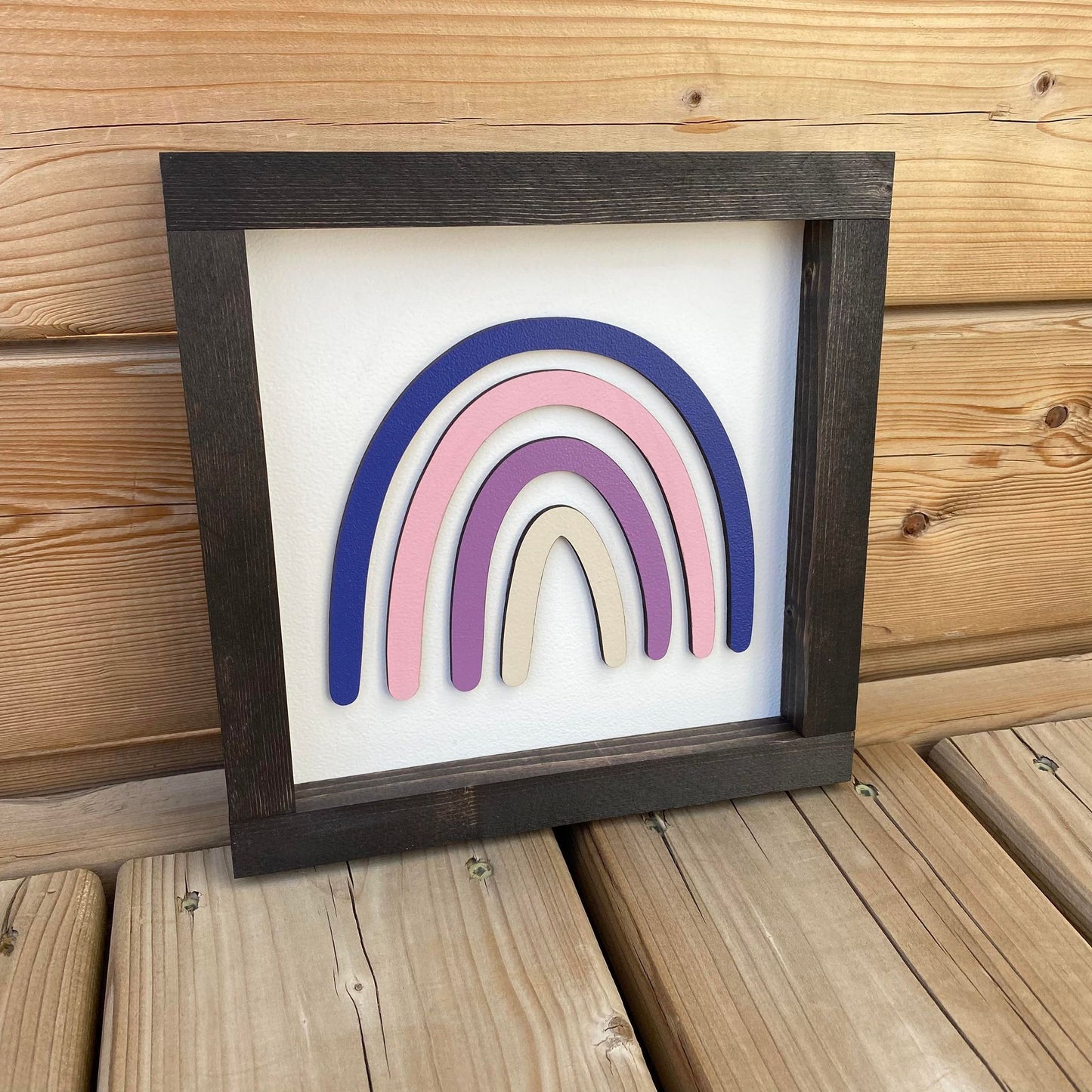 Mini Coloured Rainbow Sign | Wood Sign