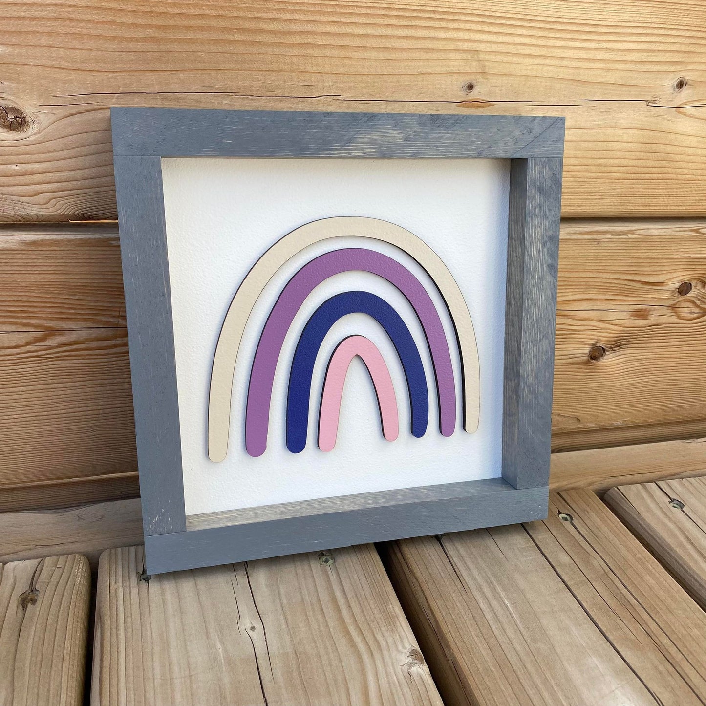 Mini Coloured Rainbow Sign | Wood Sign