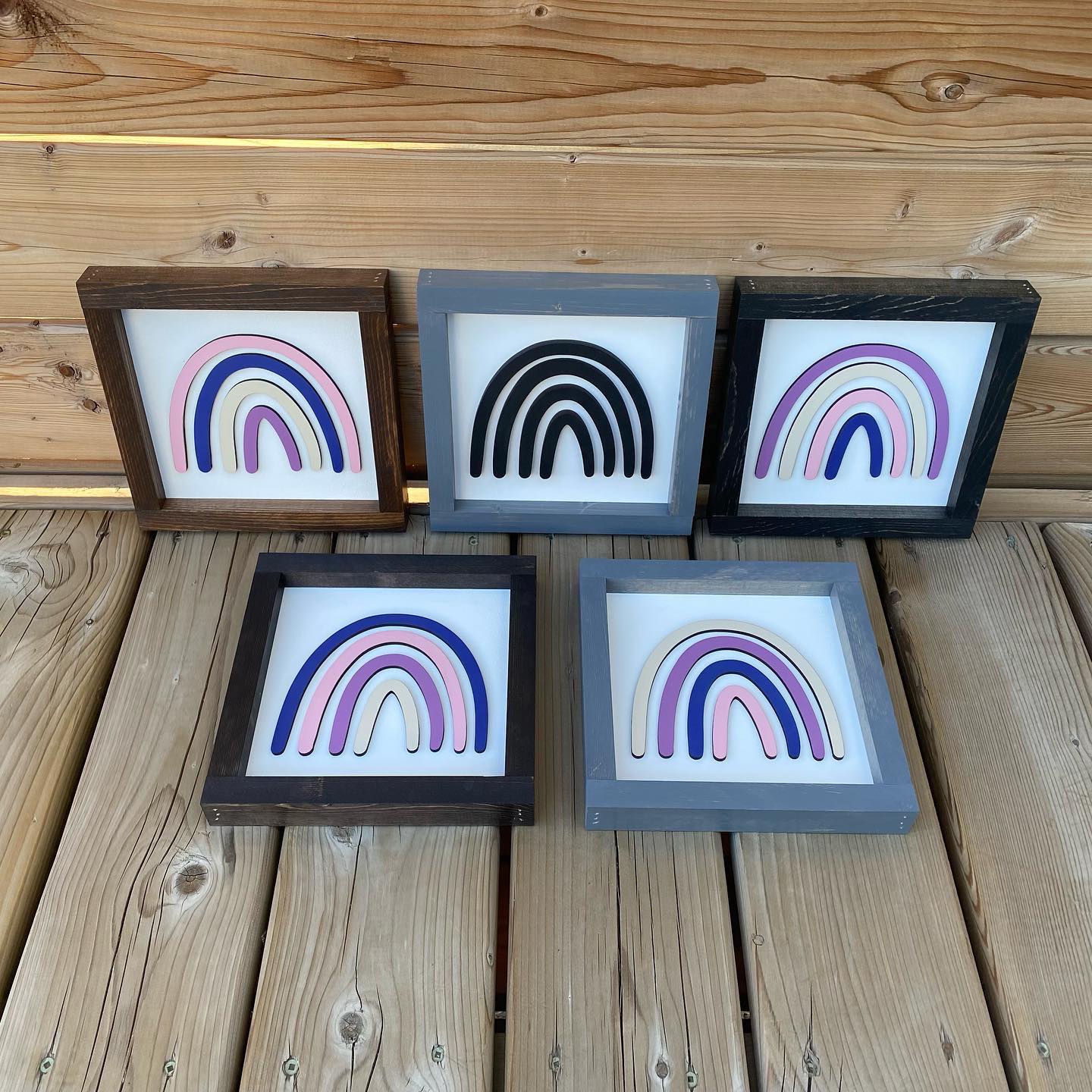 Mini Coloured Rainbow Sign | Wood Sign