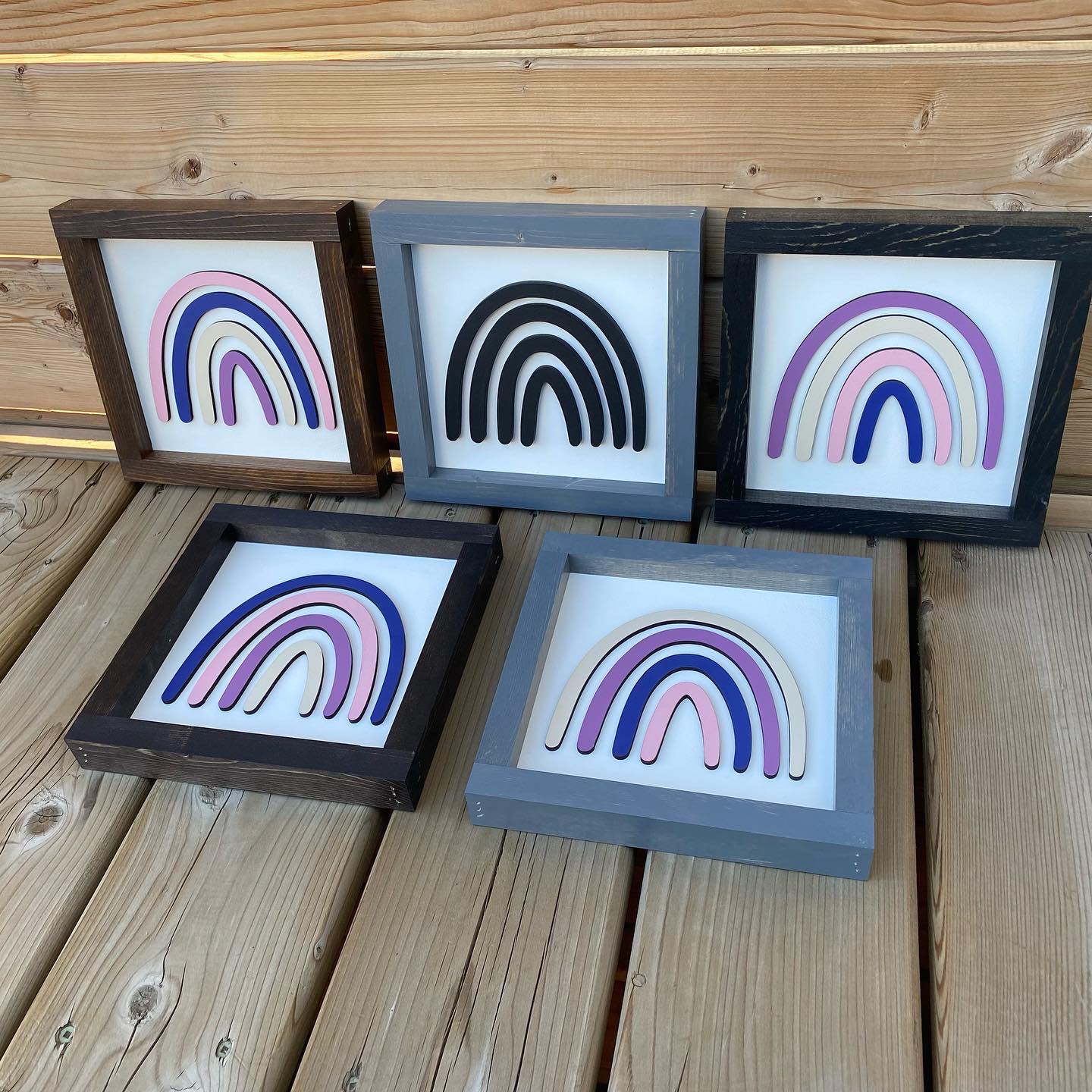 Mini Coloured Rainbow Sign | Wood Sign