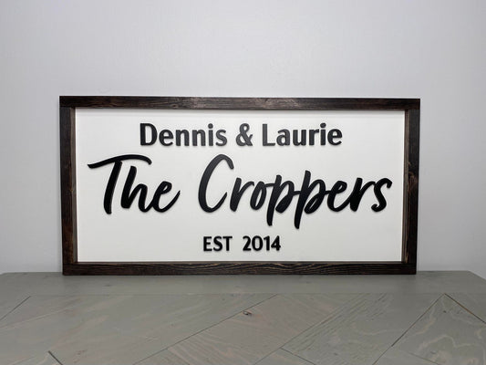 Last Name | Custom Framed Name Wood Sign