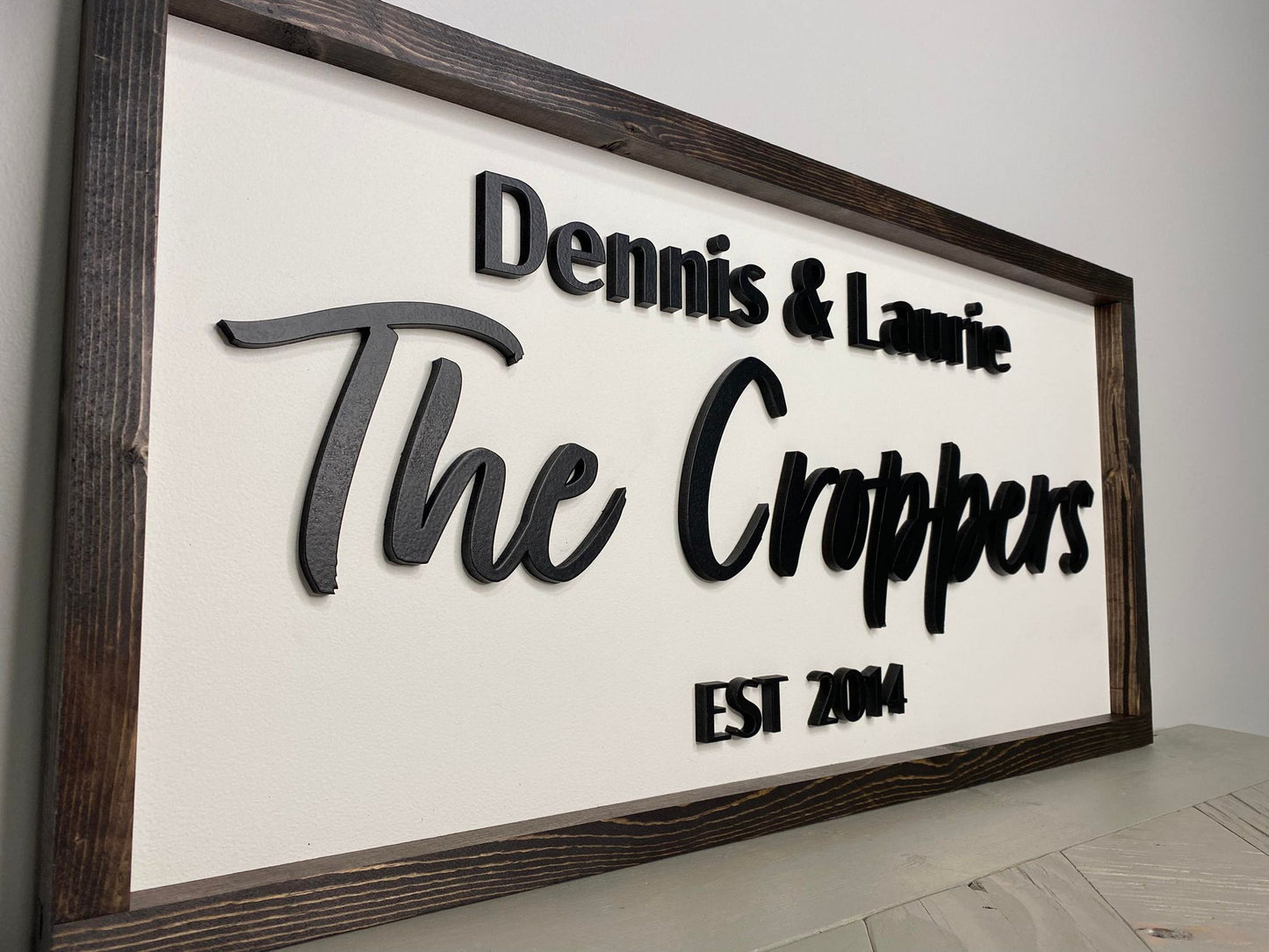 Last Name | Custom Framed Name Wood Sign