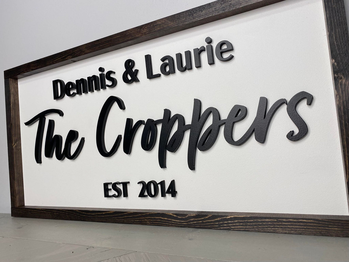 Last Name | Custom Framed Name Wood Sign