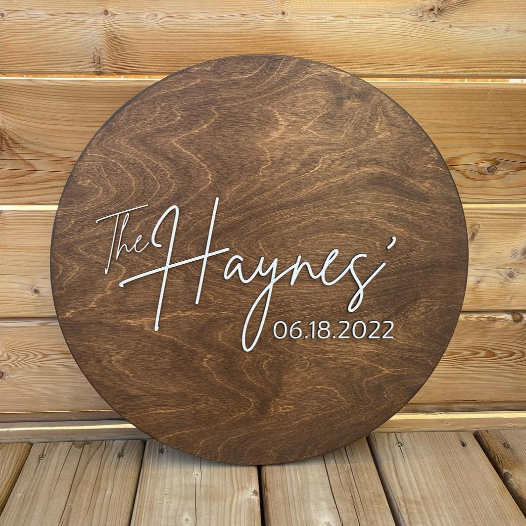 Round Guestbook | Custom Wood Sign