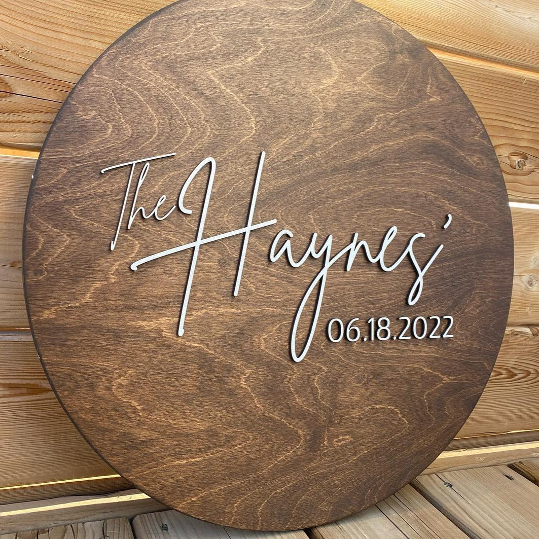 Round Guestbook | Custom Wood Sign
